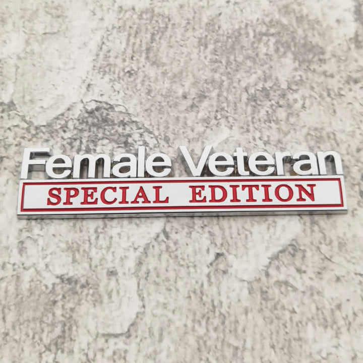 Weiblicher Veteran Sonderausgabe Metallaufkleber Autoabzeichen