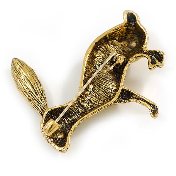 Barocke Engel-Kaninchen-Brosche, Gold, Hemd-Accessoires