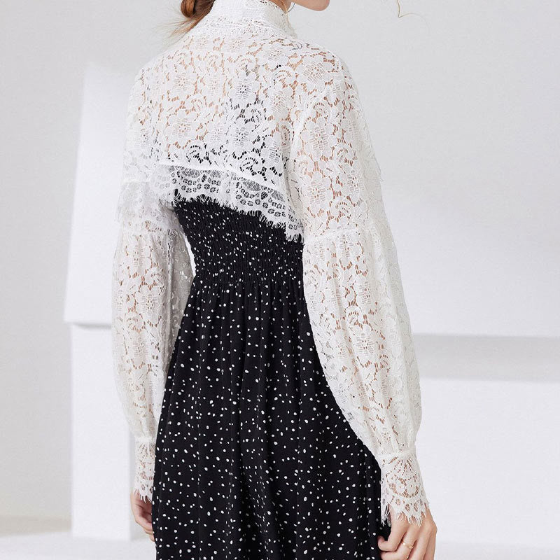 Capelet mit Blumenspitze für Sonnenschutz, abnehmbare Halbhemdbluse