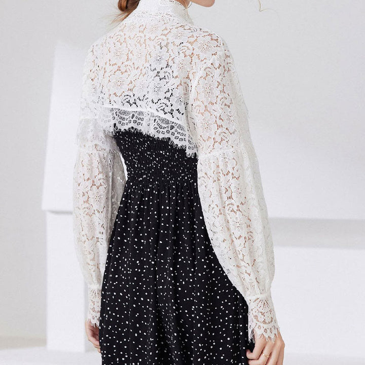 Capelet mit Blumenspitze für Sonnenschutz, abnehmbare Halbhemdbluse