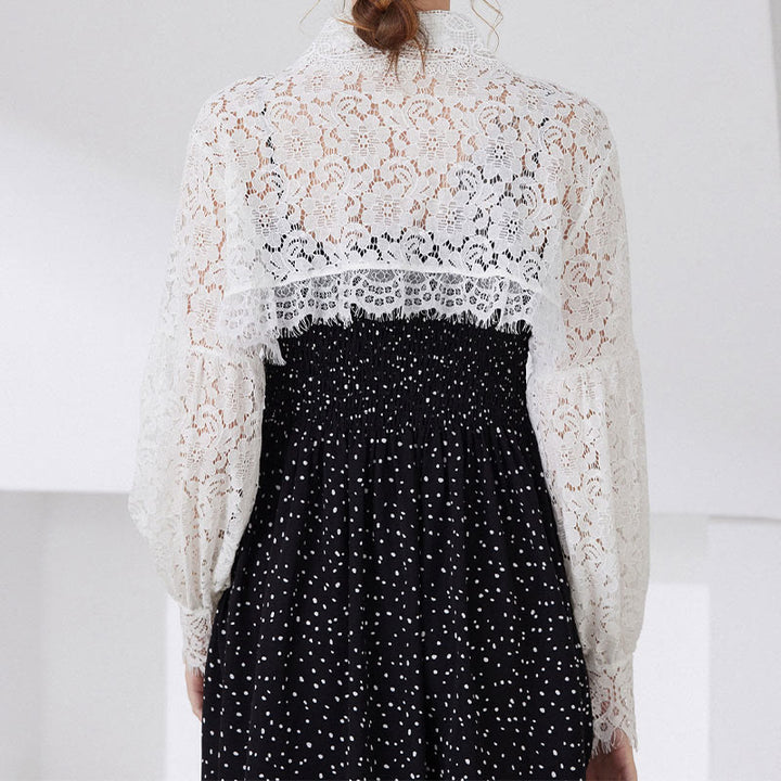 Capelet mit Blumenspitze für Sonnenschutz, abnehmbare Halbhemdbluse