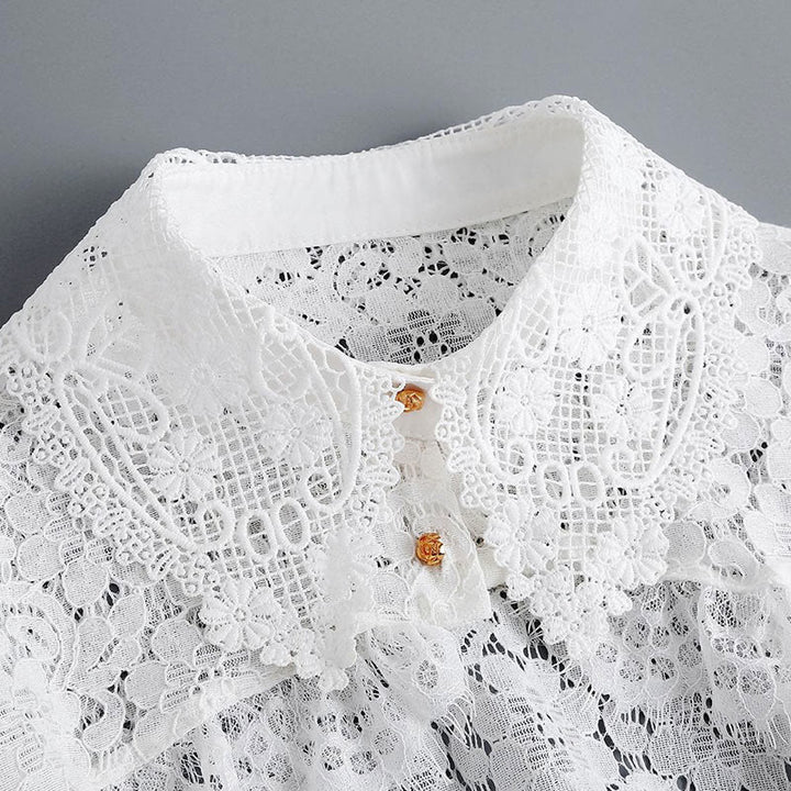 Capelet mit Blumenspitze für Sonnenschutz, abnehmbare Halbhemdbluse