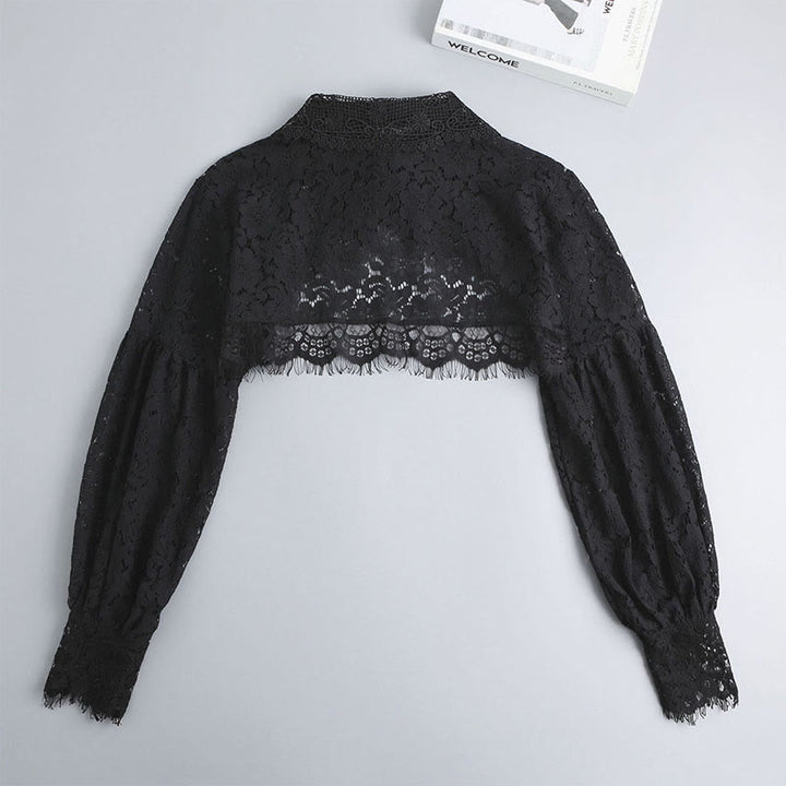 Capelet mit Blumenspitze für Sonnenschutz, abnehmbare Halbhemdbluse