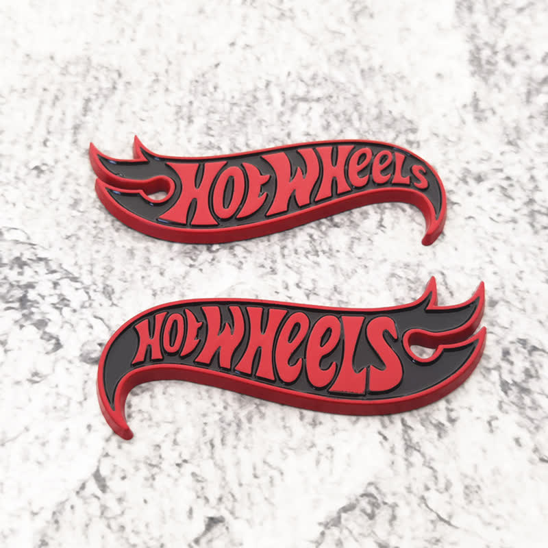2 Stück HOT WHEELS Feuerform Metallaufkleber Autoabzeichen