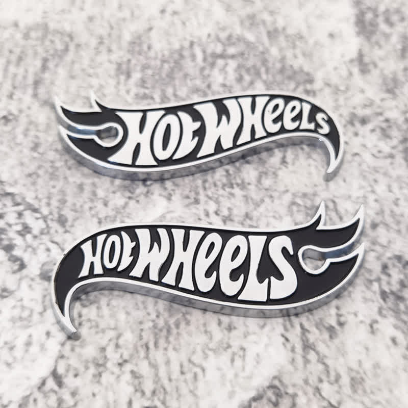 2 Stück HOT WHEELS Feuerform Metallaufkleber Autoabzeichen