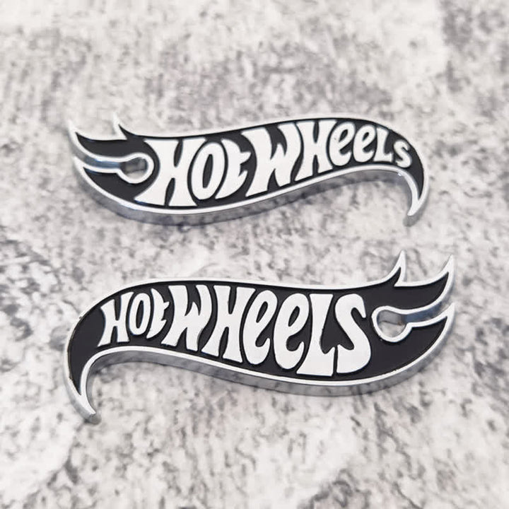 2 Stück HOT WHEELS Feuerform Metallaufkleber Autoabzeichen