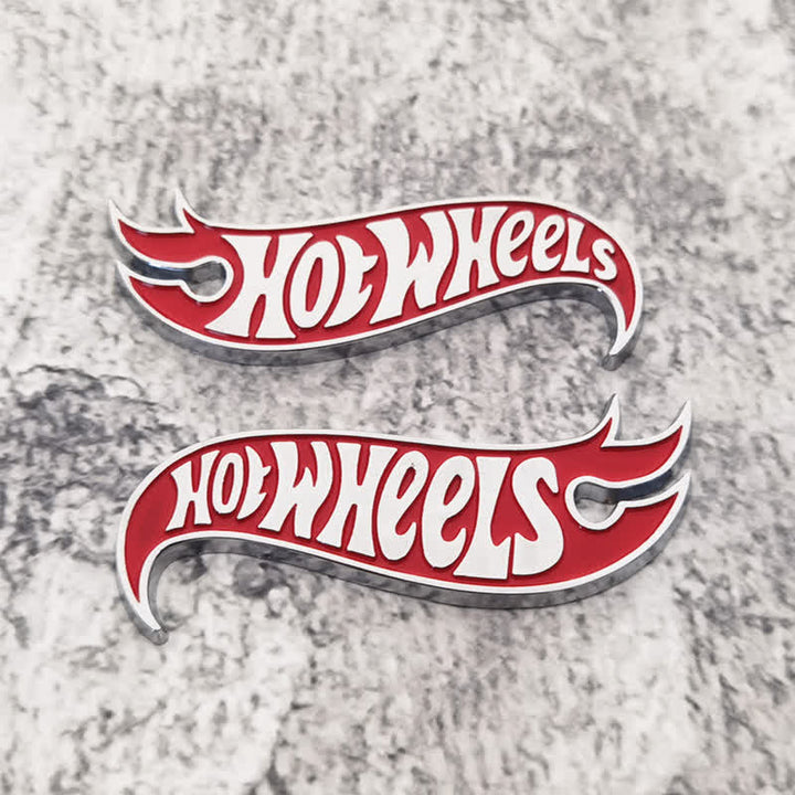 2 Stück HOT WHEELS Feuerform Metallaufkleber Autoabzeichen