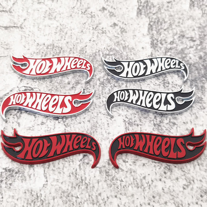 2 Stück HOT WHEELS Feuerform Metallaufkleber Autoabzeichen
