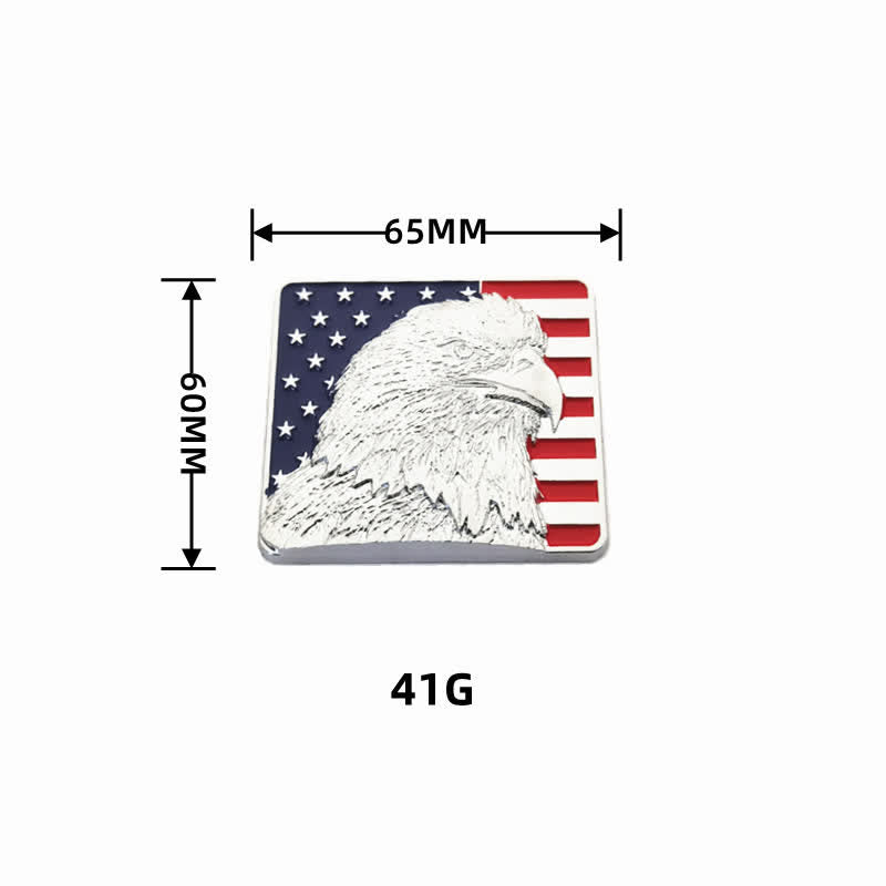 Metallaufkleber mit amerikanischer Flagge und Weißkopfseeadler fürs Auto
