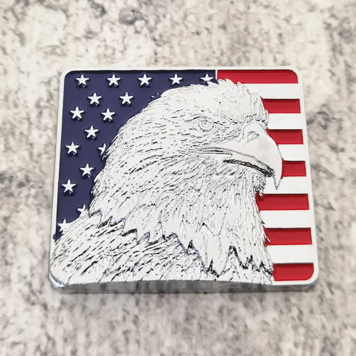 Metallaufkleber mit amerikanischer Flagge und Weißkopfseeadler fürs Auto