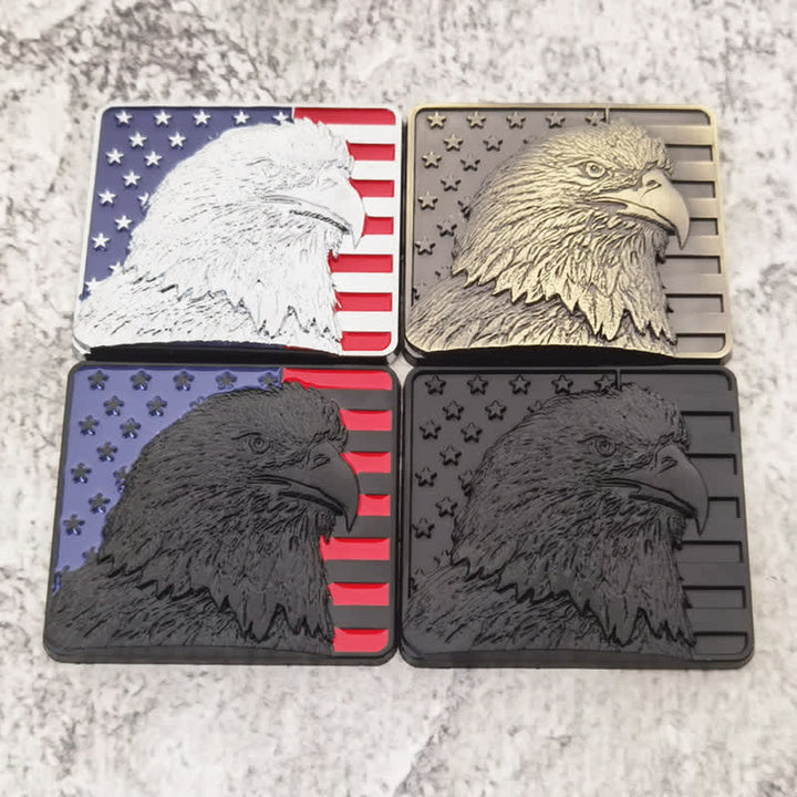 Metallaufkleber mit amerikanischer Flagge und Weißkopfseeadler fürs Auto