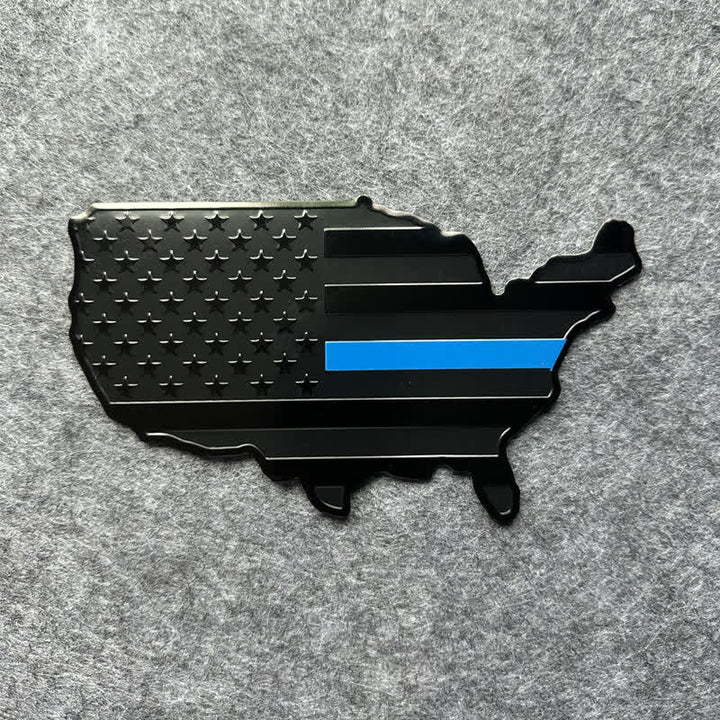 Metallaufkleber mit amerikanischer Flagge und Karte fürs Auto