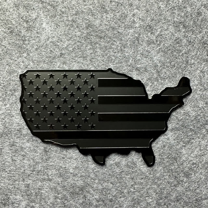 Metallaufkleber mit amerikanischer Flagge und Karte fürs Auto