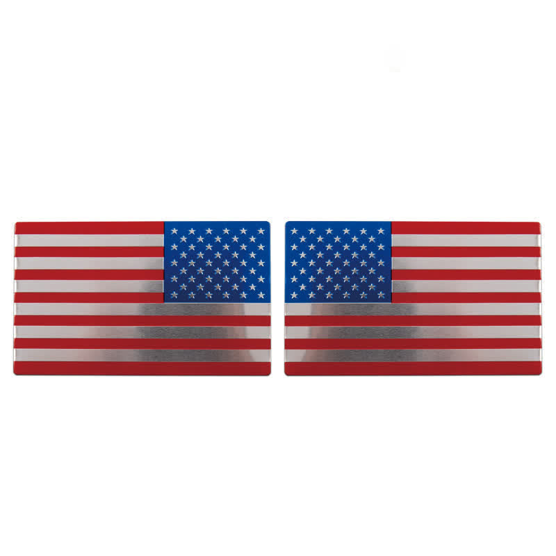 2 Stück Metallaufkleber mit amerikanischer Flagge fürs Auto