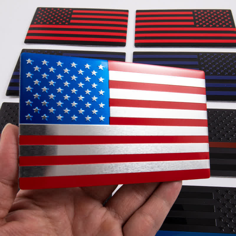 2 Stück Metallaufkleber mit amerikanischer Flagge fürs Auto