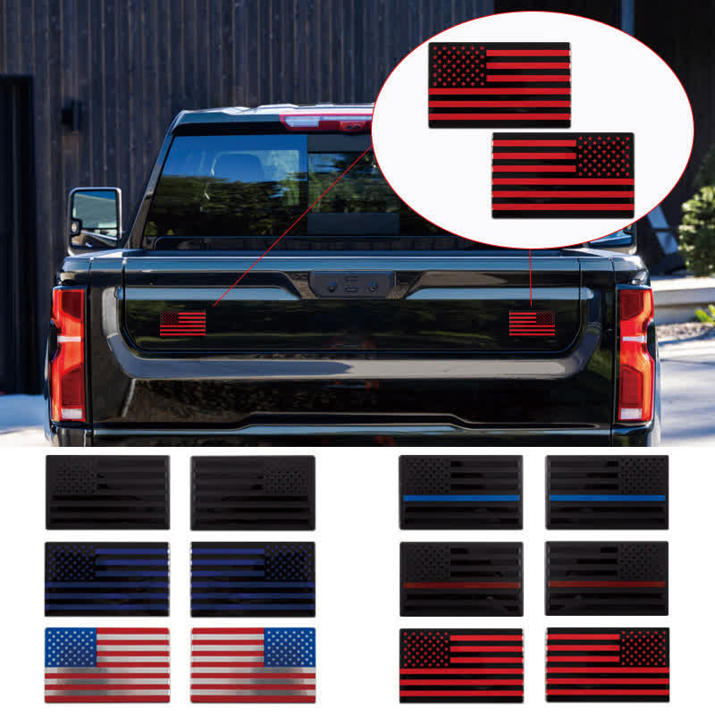 2 Stück Metallaufkleber mit amerikanischer Flagge fürs Auto