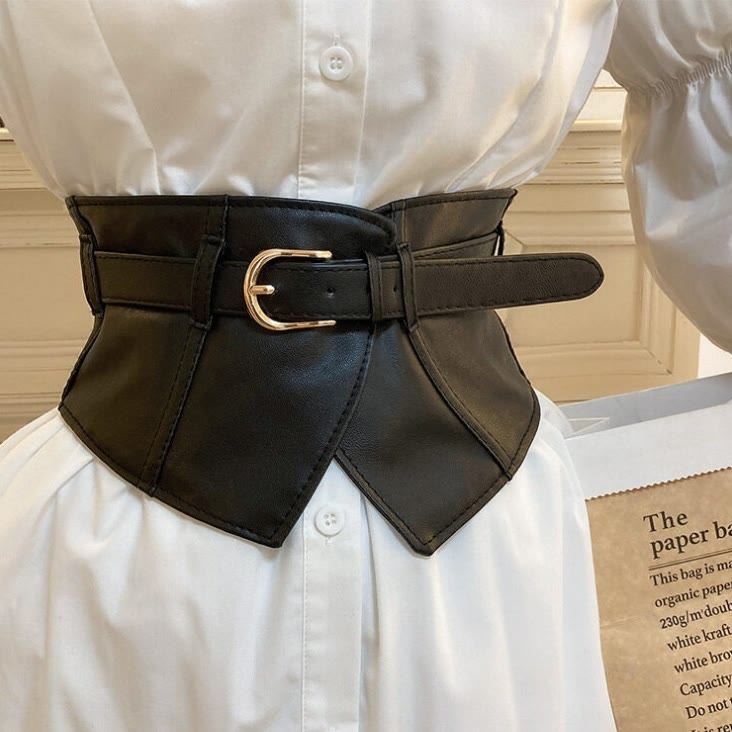Breiter Bund für Damen Leder Korsettgürtel