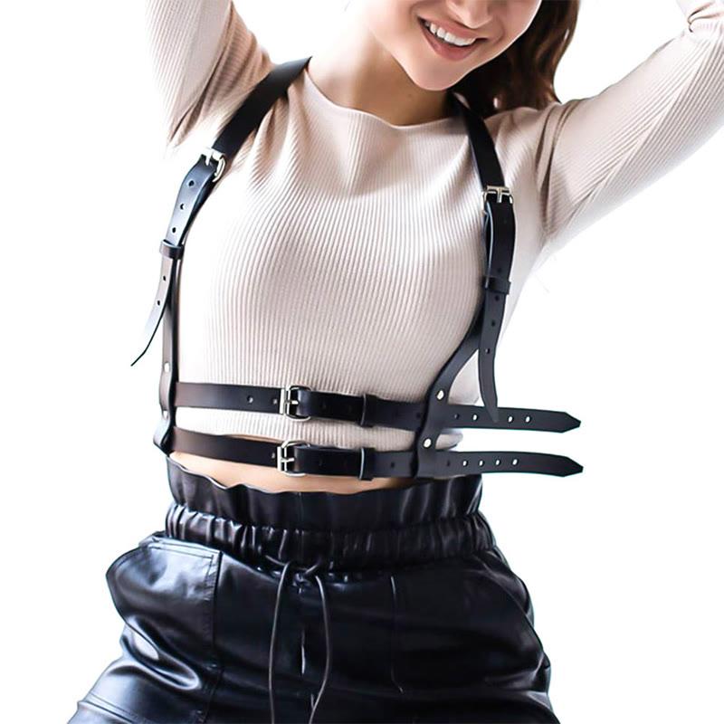 Punk Strap Korsett Gürtel Damen Leder Kettengürtel