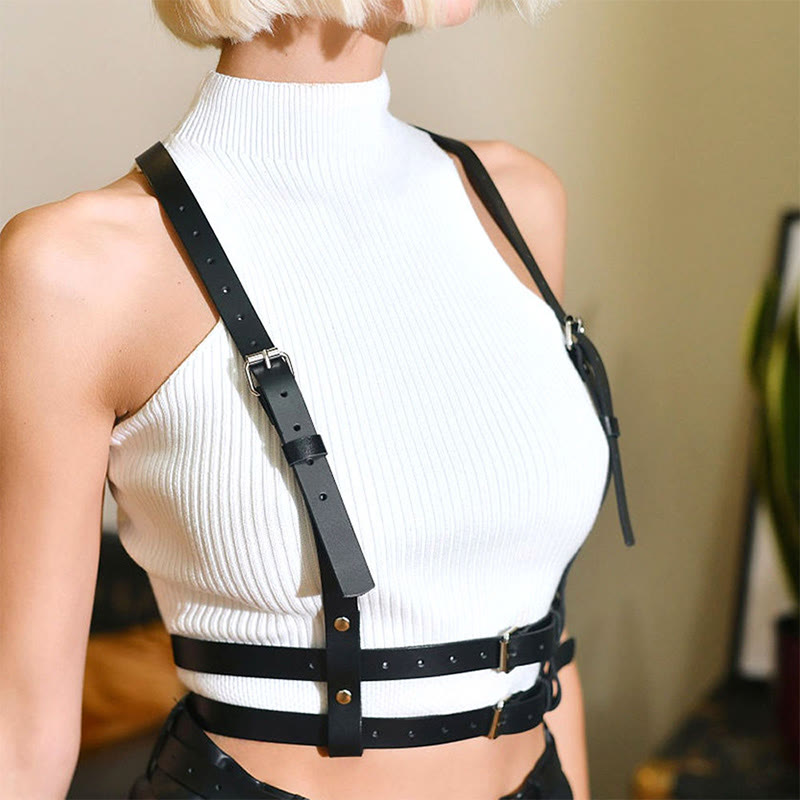 Punk Strap Korsett Gürtel Damen Leder Kettengürtel