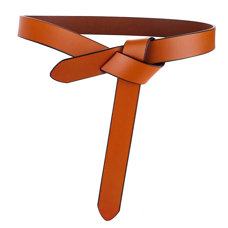 Schwarzer brauner Knotengürtel Kleid Ledergürtel für Damen - Braun - 47,24 Zoll / 120 cm - image 7