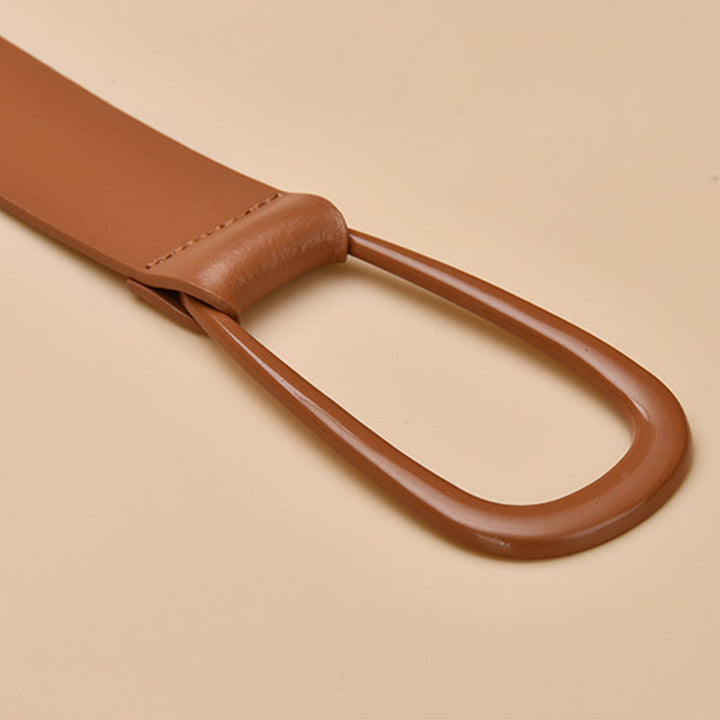 Schlichter breiter Taillengürtel für Damen aus Leder mit Knoten