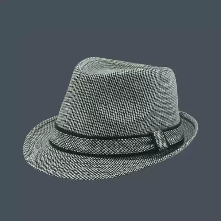 Fedora-Hut für Herren im britischen Karomuster mit Hahnentrittmuster