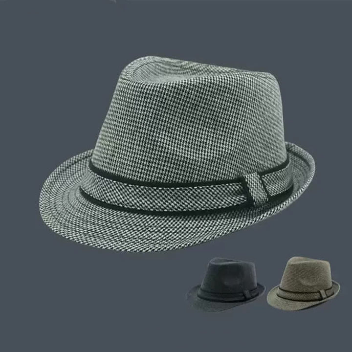 Fedora-Hut für Herren im britischen Karomuster mit Hahnentrittmuster