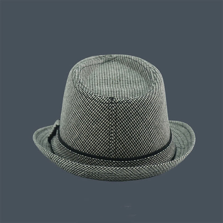 Fedora-Hut für Herren im britischen Karomuster mit Hahnentrittmuster