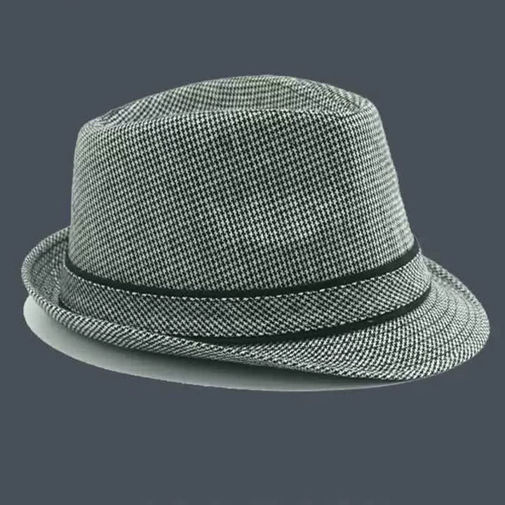 Fedora-Hut für Herren im britischen Karomuster mit Hahnentrittmuster