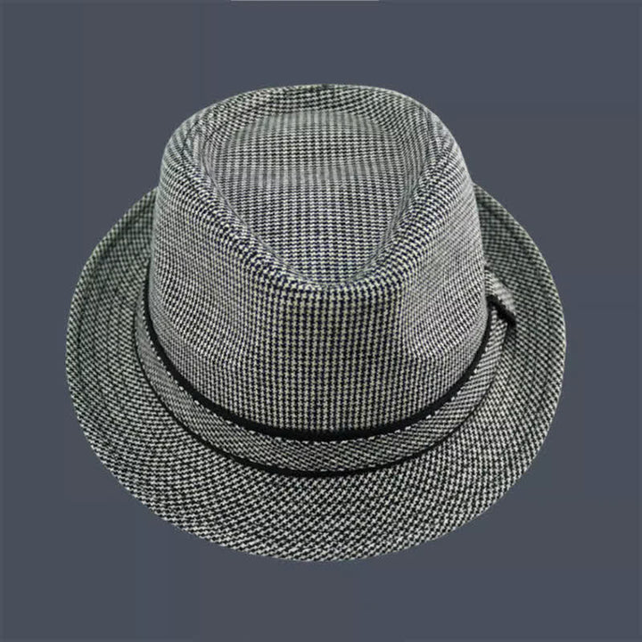 Fedora-Hut für Herren im britischen Karomuster mit Hahnentrittmuster