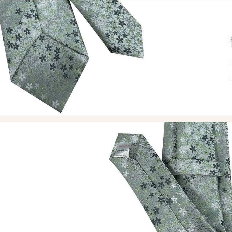 Grüne Krawatte aus Polyester mit Jacquardmuster für Herren