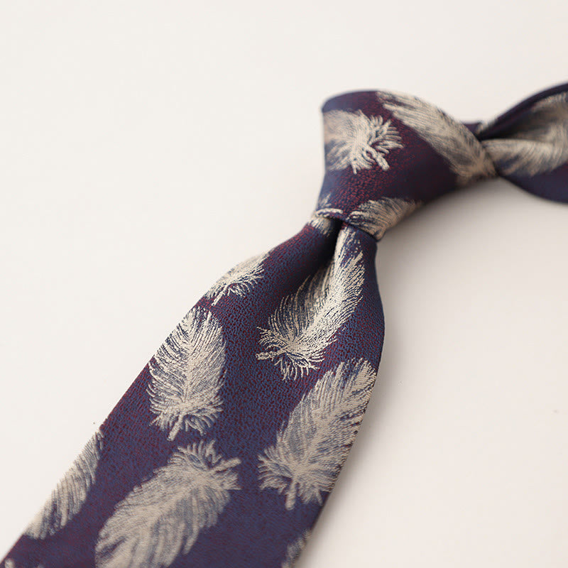 Herren-Krawatte im Vintage-Stil aus Jacquard mit flatternden Federn