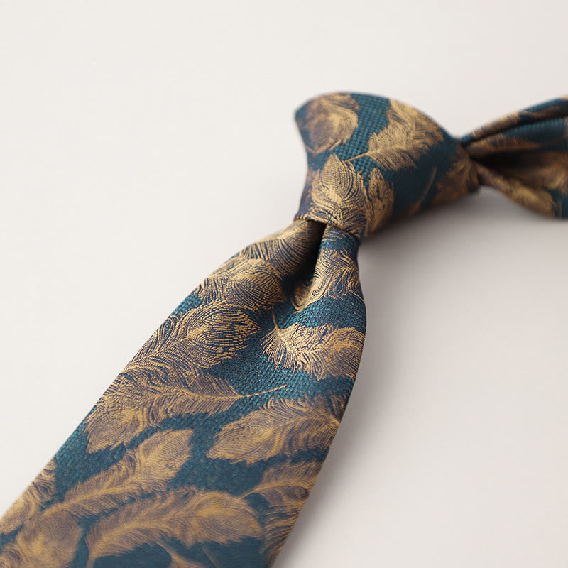 Herren-Krawatte im Vintage-Stil aus Jacquard mit flatternden Federn
