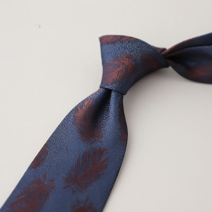 Herren-Krawatte im Vintage-Stil aus Jacquard mit flatternden Federn