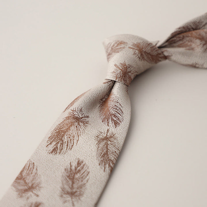 Herren-Krawatte im Vintage-Stil aus Jacquard mit flatternden Federn