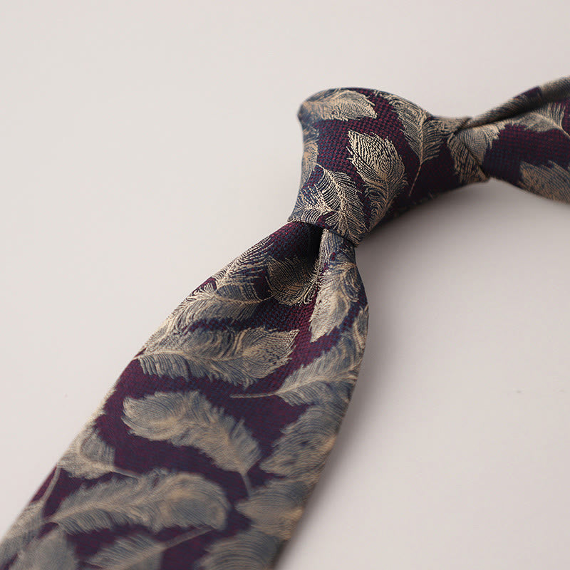 Herren-Krawatte im Vintage-Stil aus Jacquard mit flatternden Federn