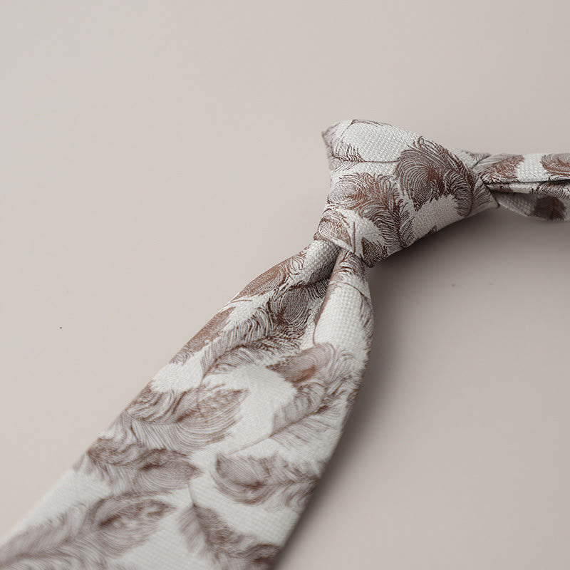 Herren-Krawatte im Vintage-Stil aus Jacquard mit flatternden Federn