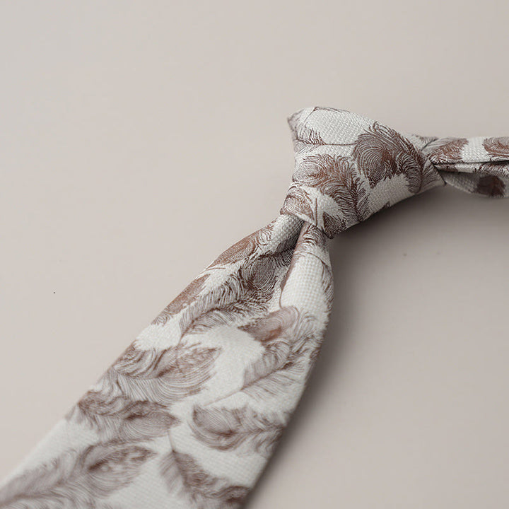 Herren-Krawatte im Vintage-Stil aus Jacquard mit flatternden Federn
