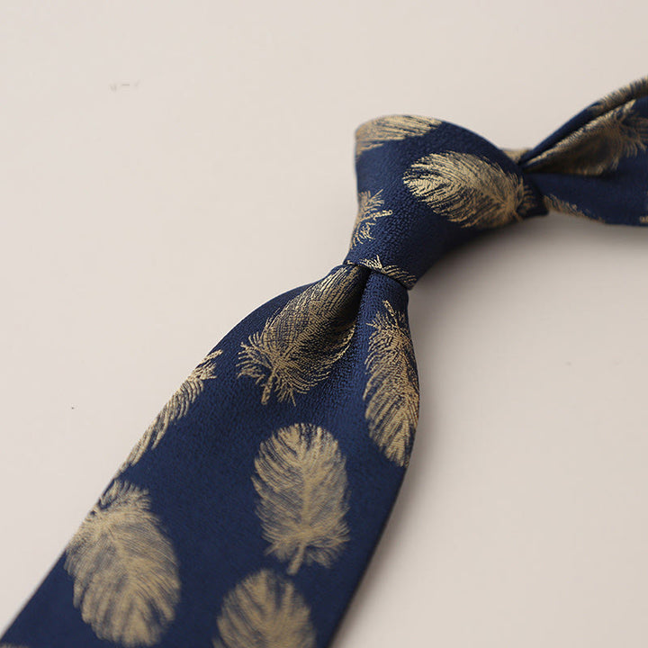 Herren-Krawatte im Vintage-Stil aus Jacquard mit flatternden Federn