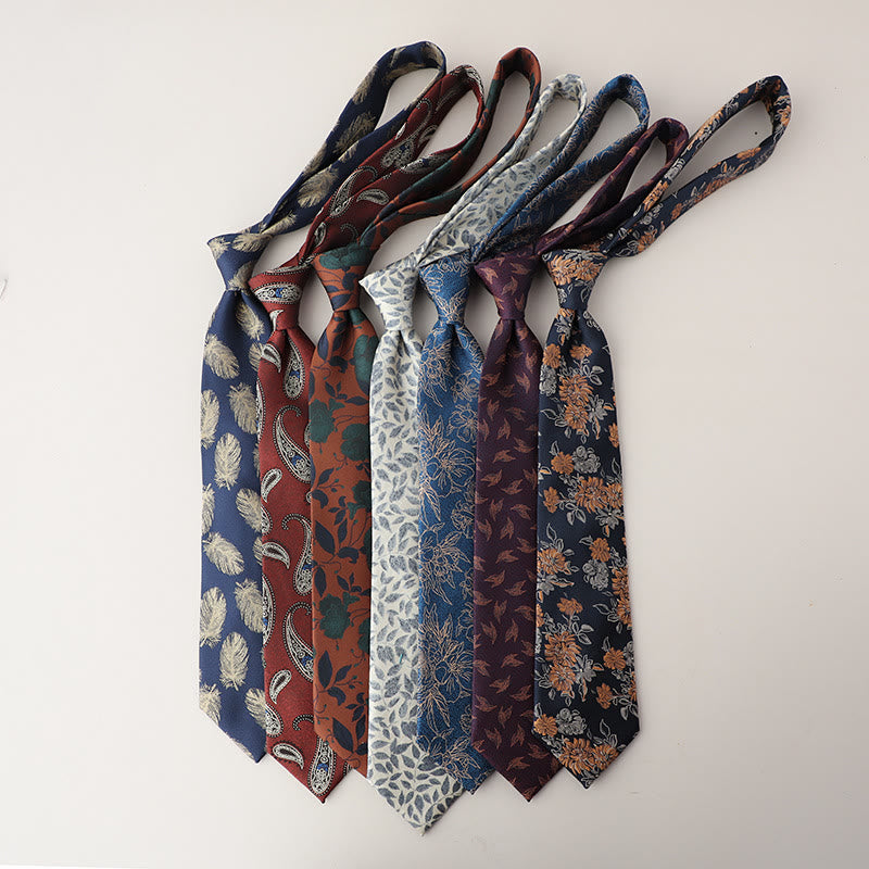 Herren-Krawatte im Vintage-Stil aus Jacquard mit flatternden Federn