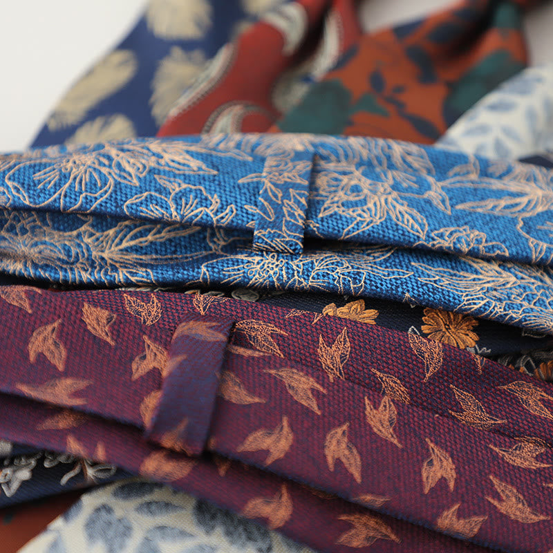 Herren-Krawatte im Vintage-Stil aus Jacquard mit flatternden Federn