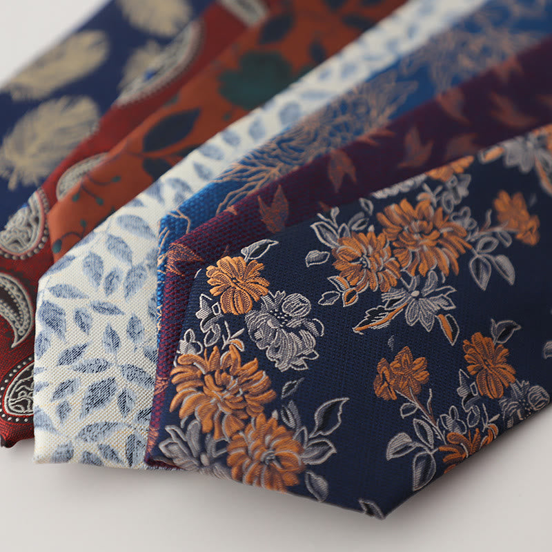 Herren-Krawatte im Vintage-Stil aus Jacquard mit flatternden Federn