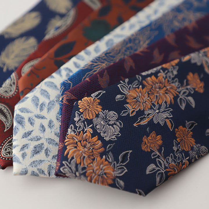 Herren-Krawatte im Vintage-Stil aus Jacquard mit flatternden Federn