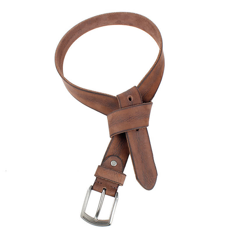 Herrengürtel aus gewaschenem Vintage-Leder mit Oberschicht aus Rindsleder