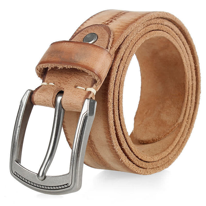 Herrengürtel aus gewaschenem Vintage-Leder mit Oberschicht aus Rindsleder
