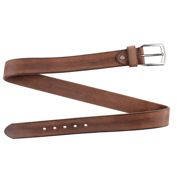 Herrengürtel aus gewaschenem Vintage-Leder mit Oberschicht aus Rindsleder