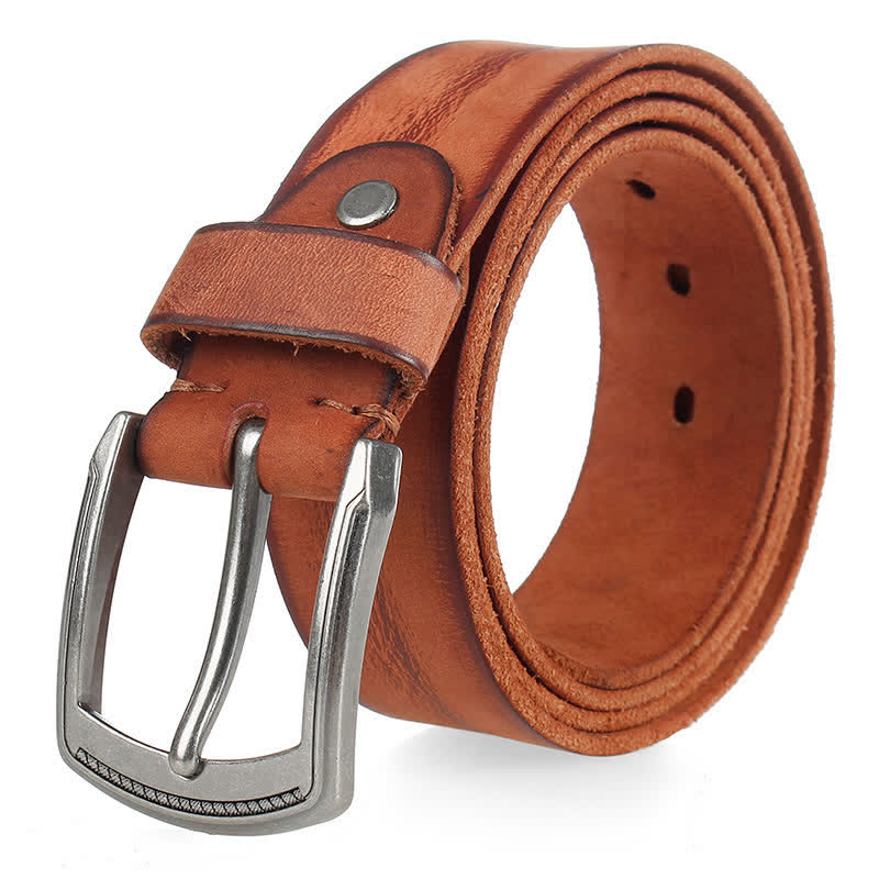 Herrengürtel aus gewaschenem Vintage-Leder mit Oberschicht aus Rindsleder