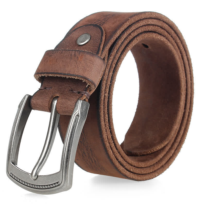Herrengürtel aus gewaschenem Vintage-Leder mit Oberschicht aus Rindsleder