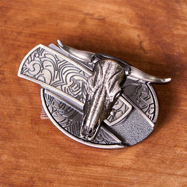 Western Cow DIY versteckte Messer Gürtelschnalle mit Bull Ring Bundle Set