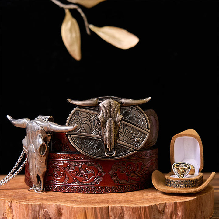 Western Cow DIY versteckte Messer Gürtelschnalle mit Bull Ring Bundle Set